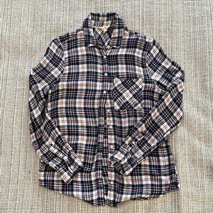 Aeropostale Red and Blue Plaid Flannel Long Sleeve button up size M